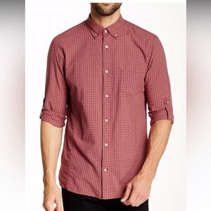 JOHN VARVATOS STAR USA SzL ROLL UP SPORT LONG SLEEVE SLIM FIT SHIRT SCAR…